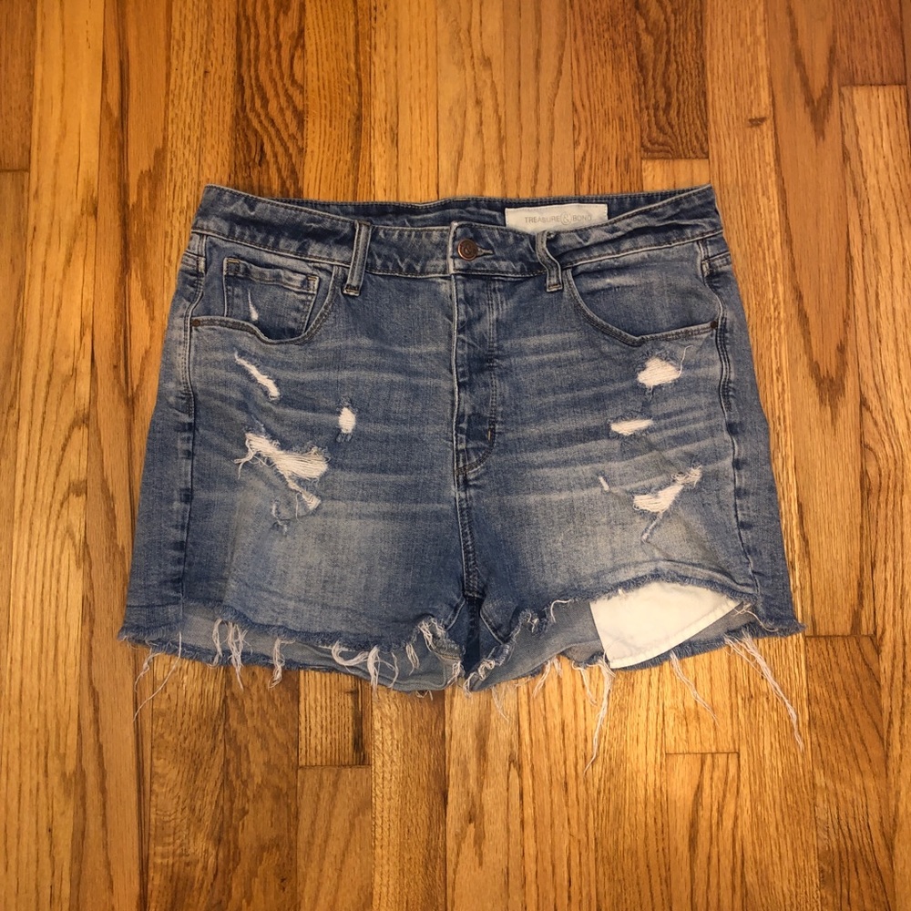 Treasure & Bond Ripped Jean Shorts